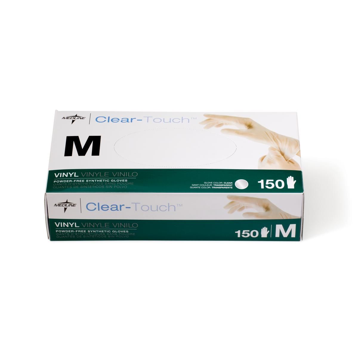 Medline Clear-Touch Multipurpose Vinyl Gloves M 1500Ct