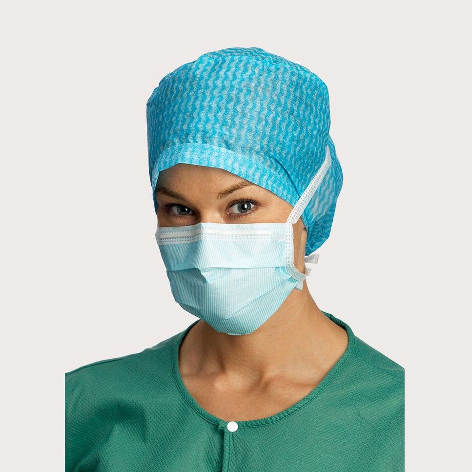 Molnlycke Barrier Medical Face Mask with Ties Green 60Ct