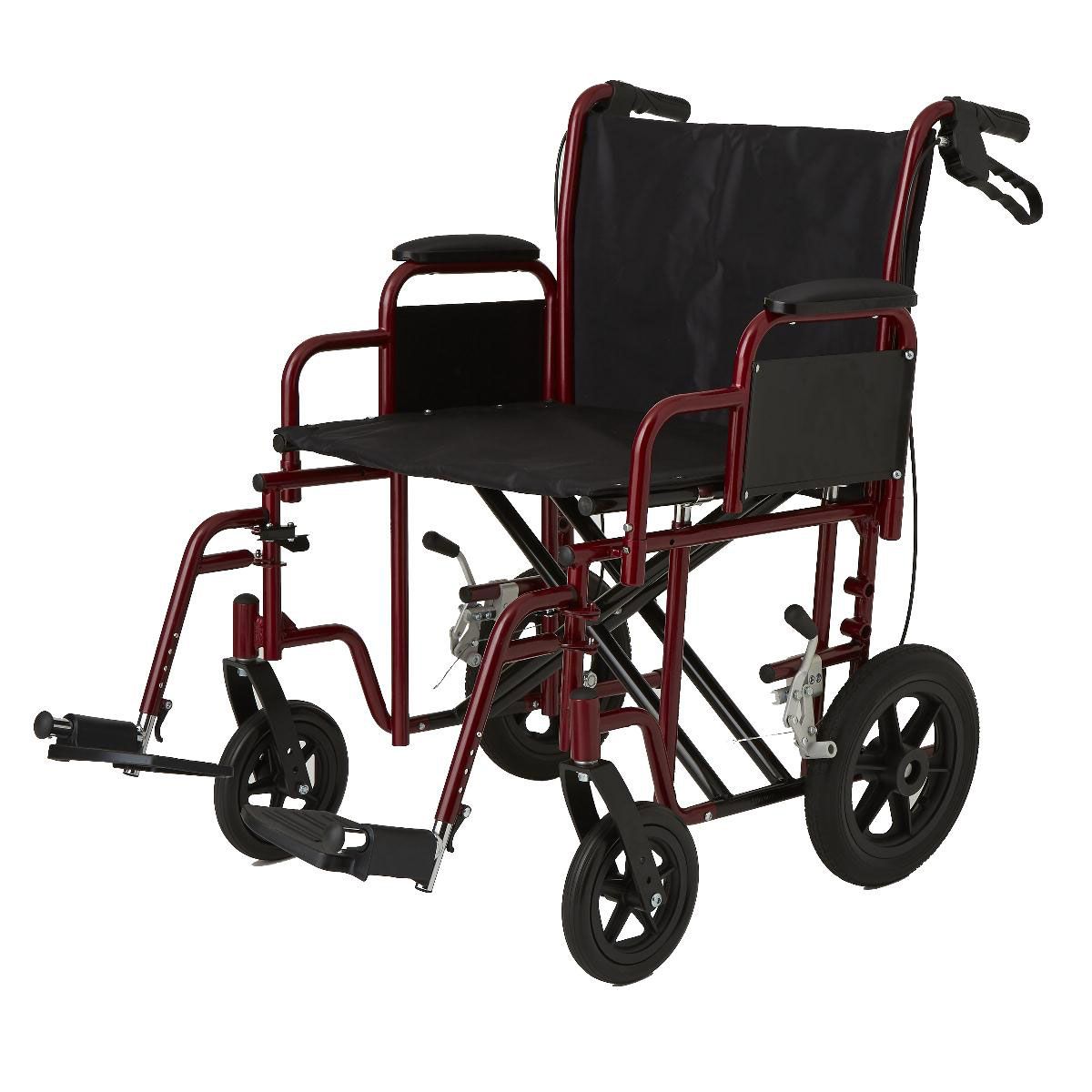 Medline Bariatric Transport Chair 22in Seat 500lb Cap 1Ct
