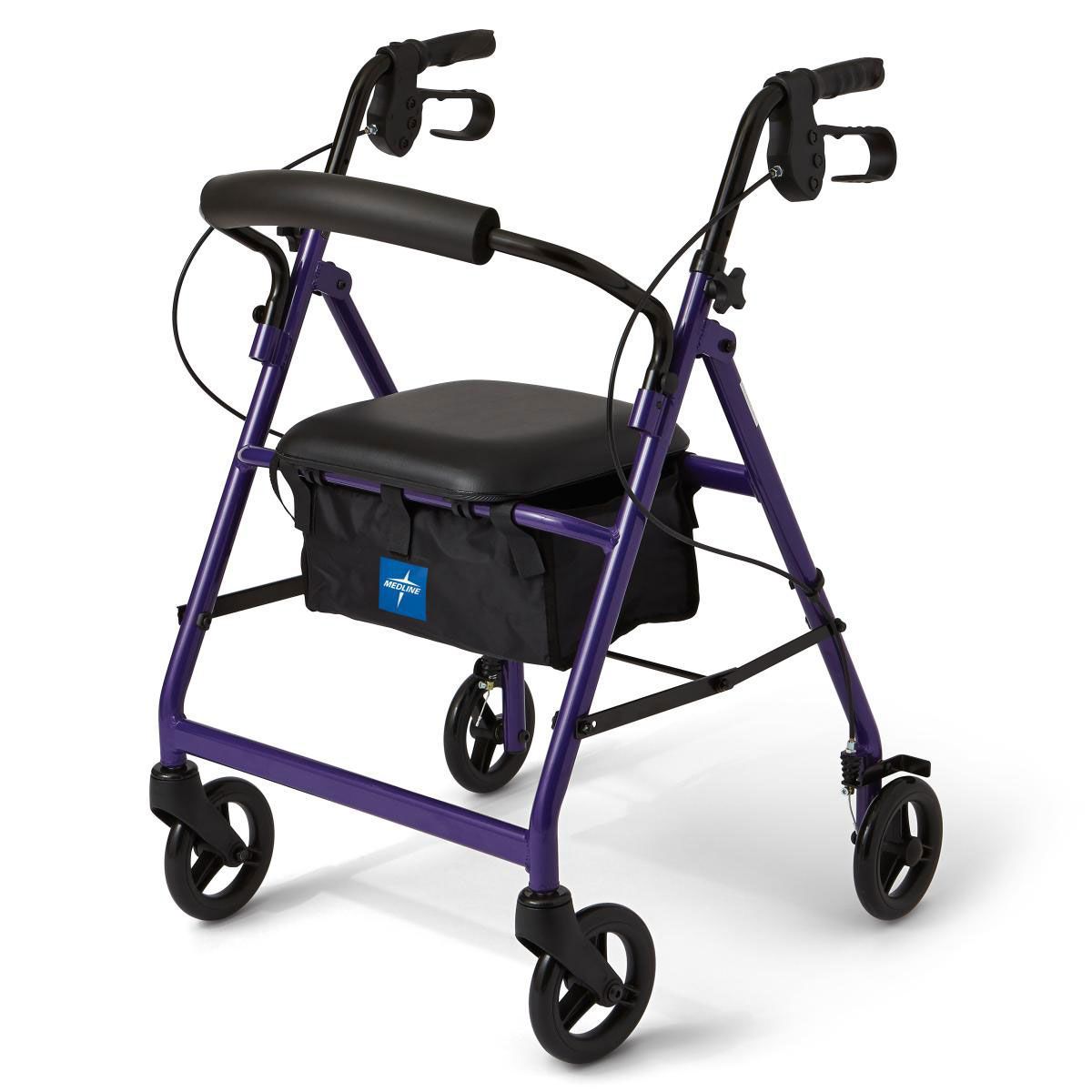 ロッド EMT Veal PRO T66 All Purple Type-MG Medline Basic Aluminum Rollator w 6in Wheels Purple 1Ct