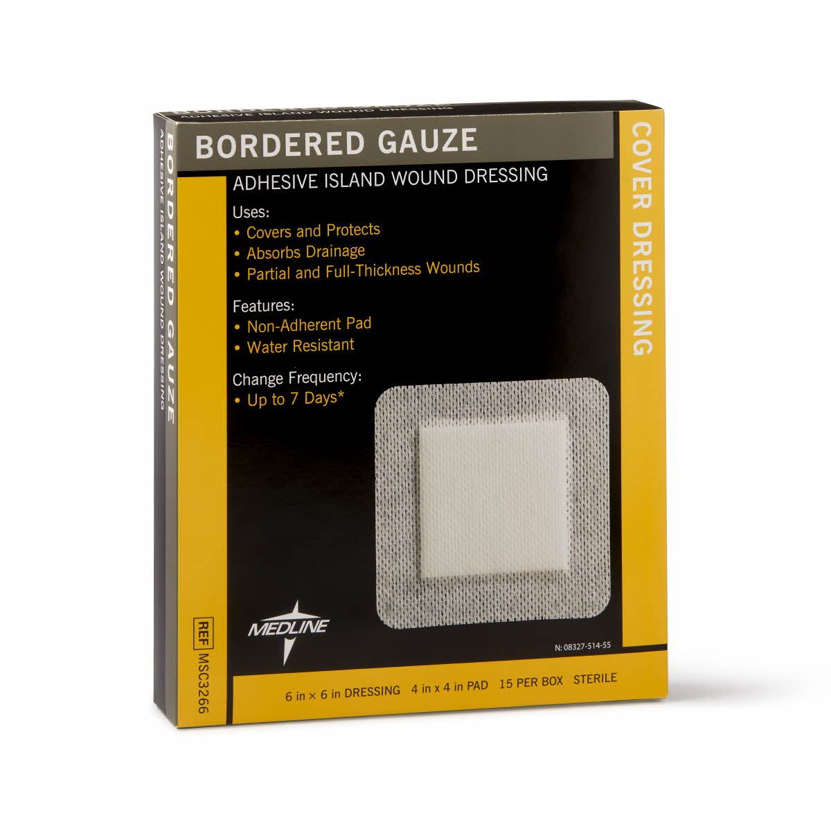 GAUZE CD6枚セット Medline Border Gauze Adhesive Island Wound Dressing 6x6 150Ct