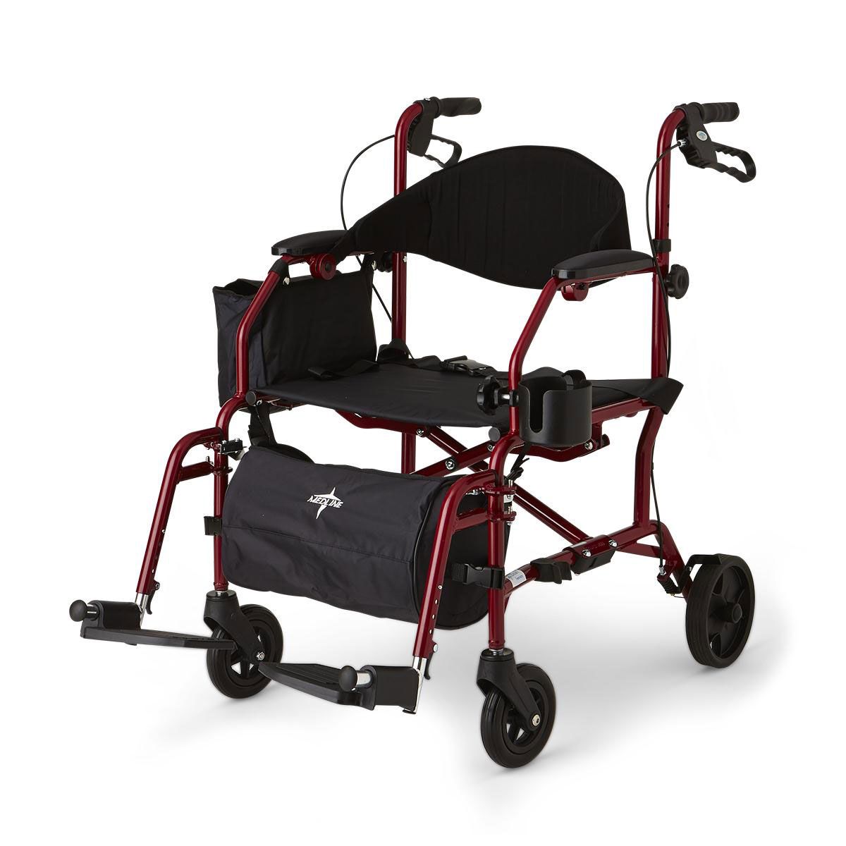 EASIERスロー 140×190cm MULTI Medline Combo Rollator/Transport Chair Red 1Ct