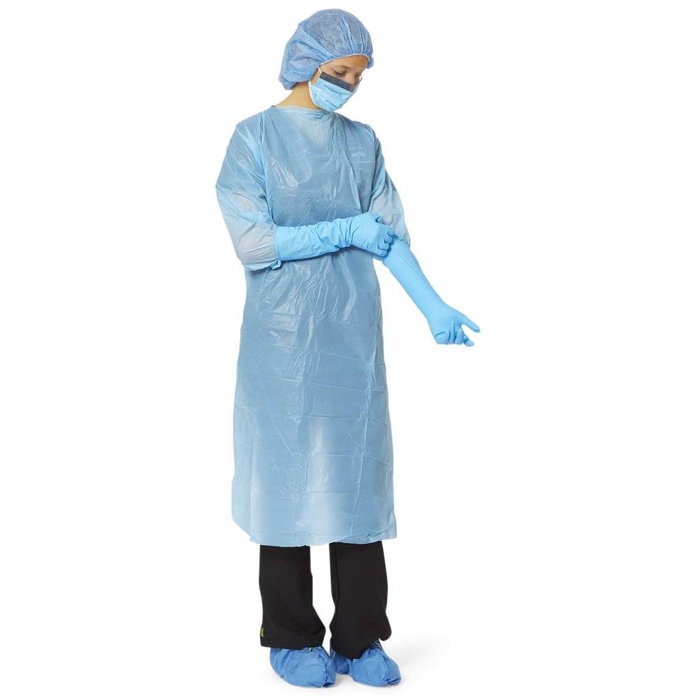 Medline Basic Poly Protective Medical Gown XL 75Ct