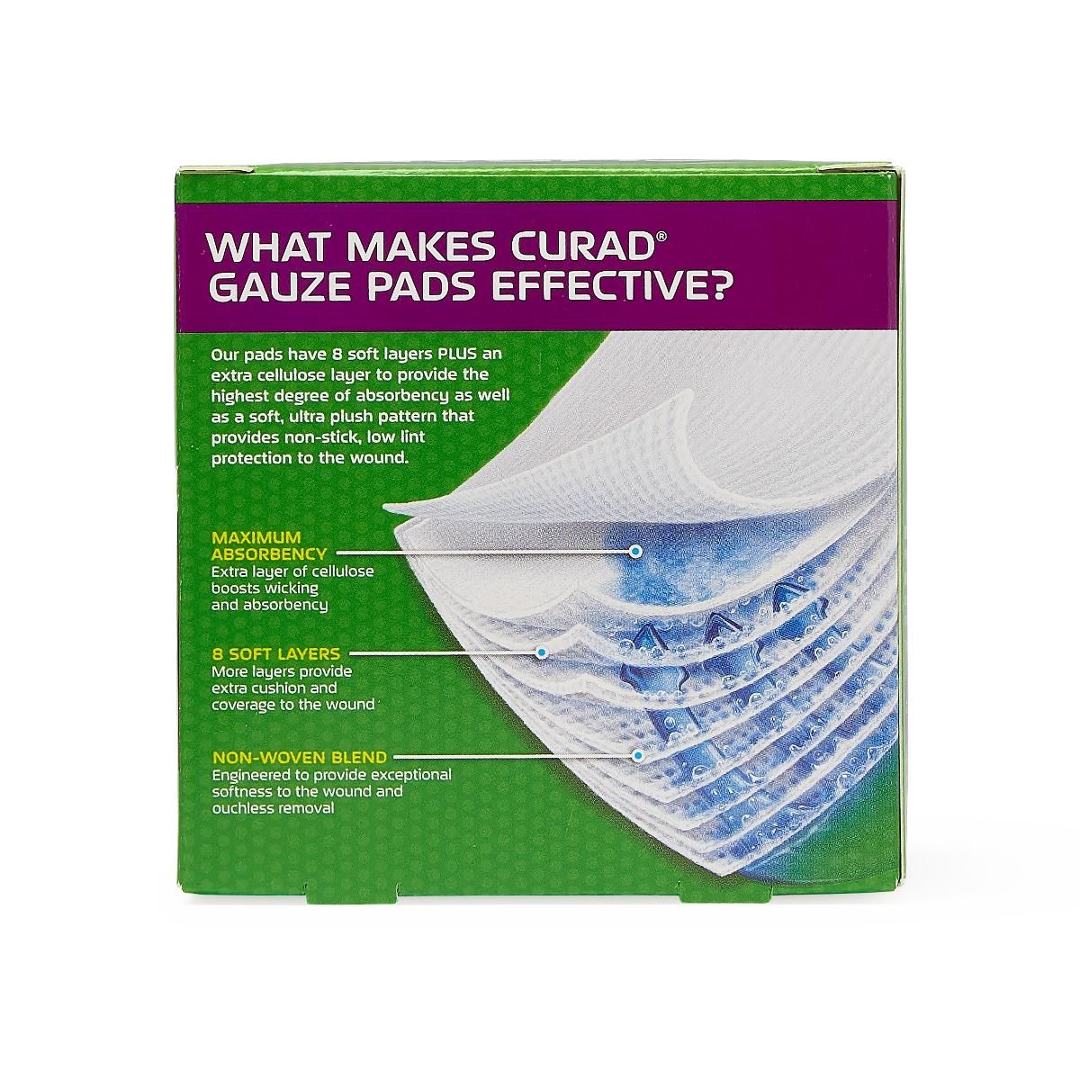 CURAD Sterile Nonwoven Gauze Pad Small 2x2 600Ct