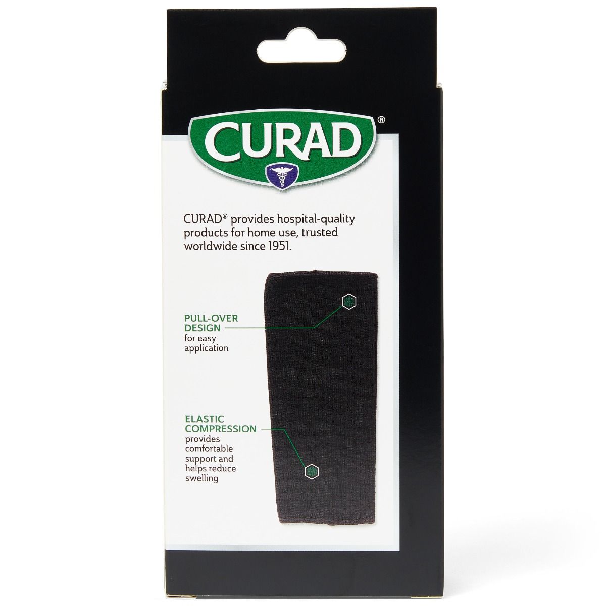 P-UP Recover Knee Supporter サイズ2 ブラック CURAD Knee Support, Elastic Pull-Over, Black, Medium