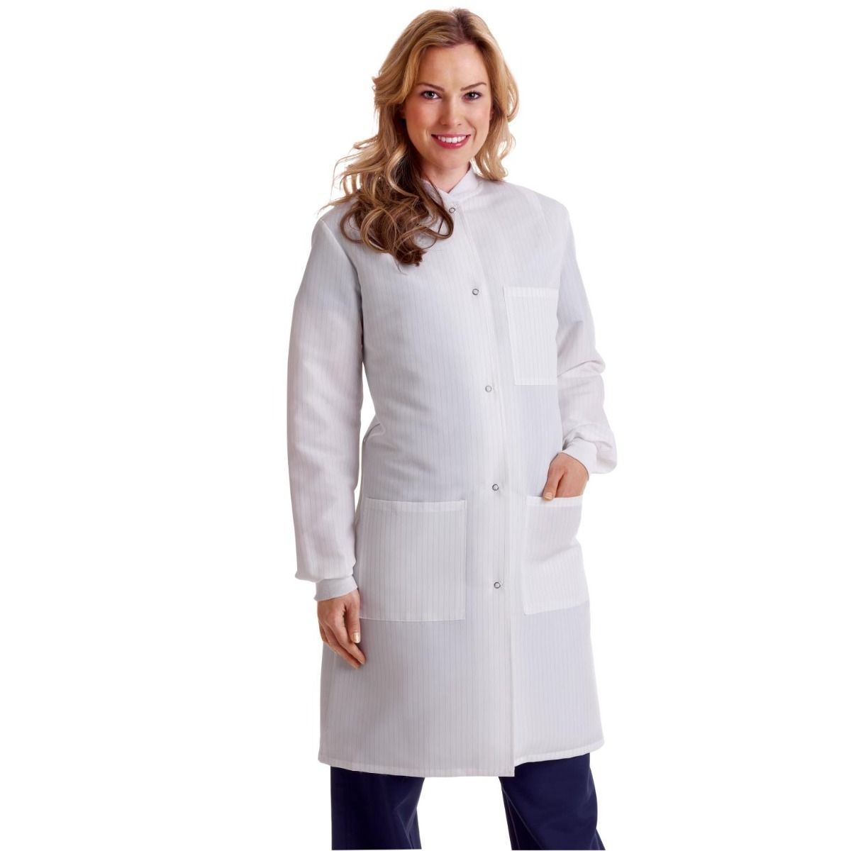 Womenfts Protective Barrier Lab Coat with Pockets, ResiStat Static
