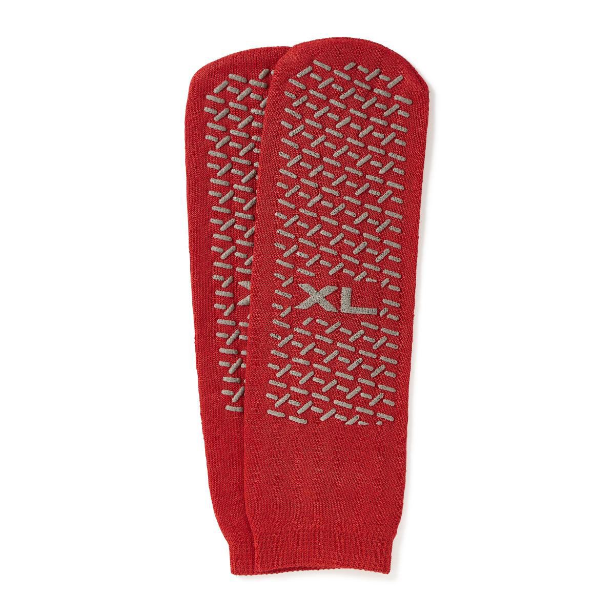 Medline Fall Prevention Tread Slippers Red XL 48Pr