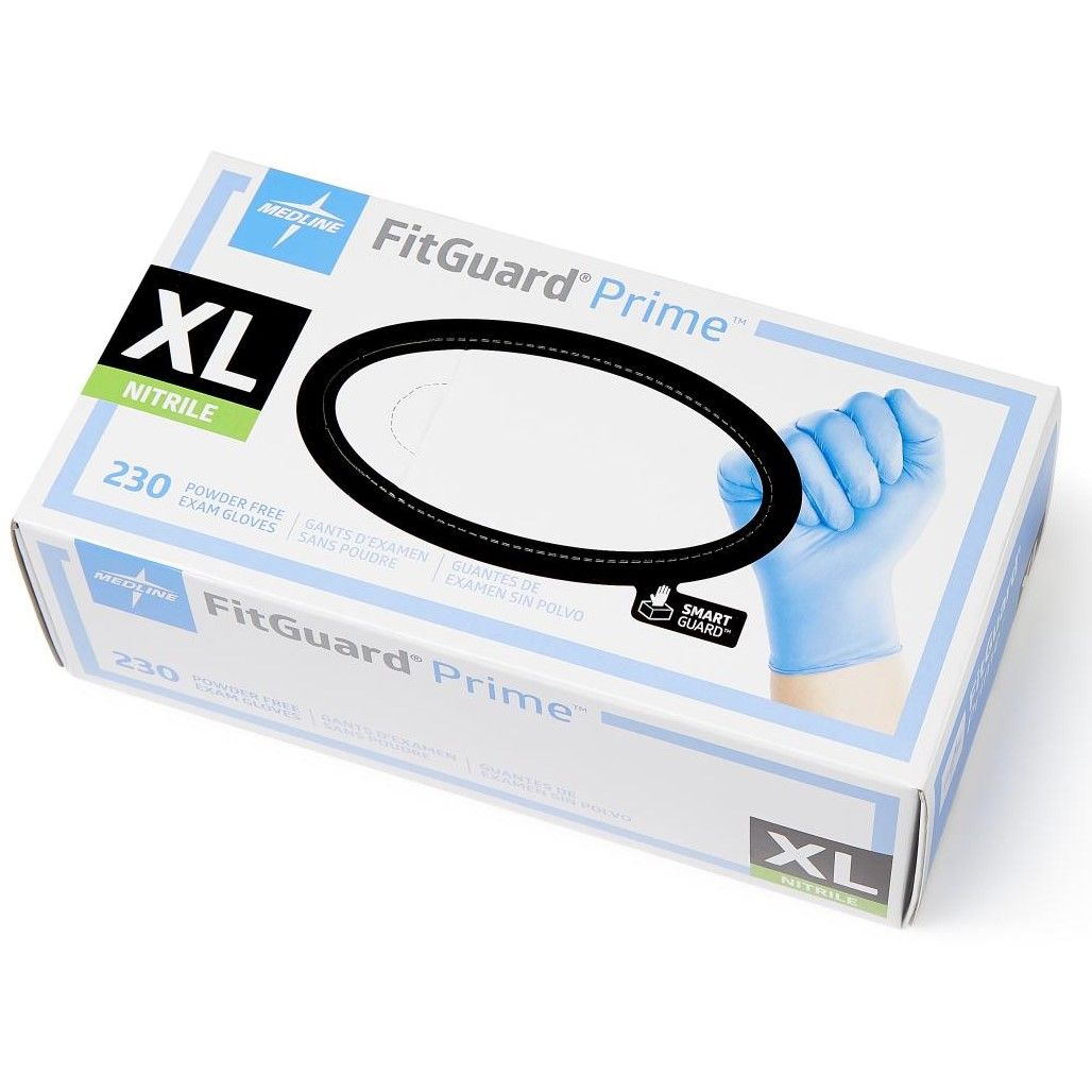 Medline FitGuard Prime Nitrile Exam Glove XL 230Ct