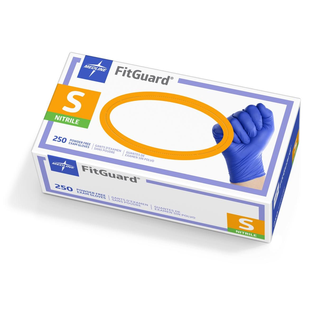 Medline FitGuard Nitrile Exam Gloves Size S 2500Ct