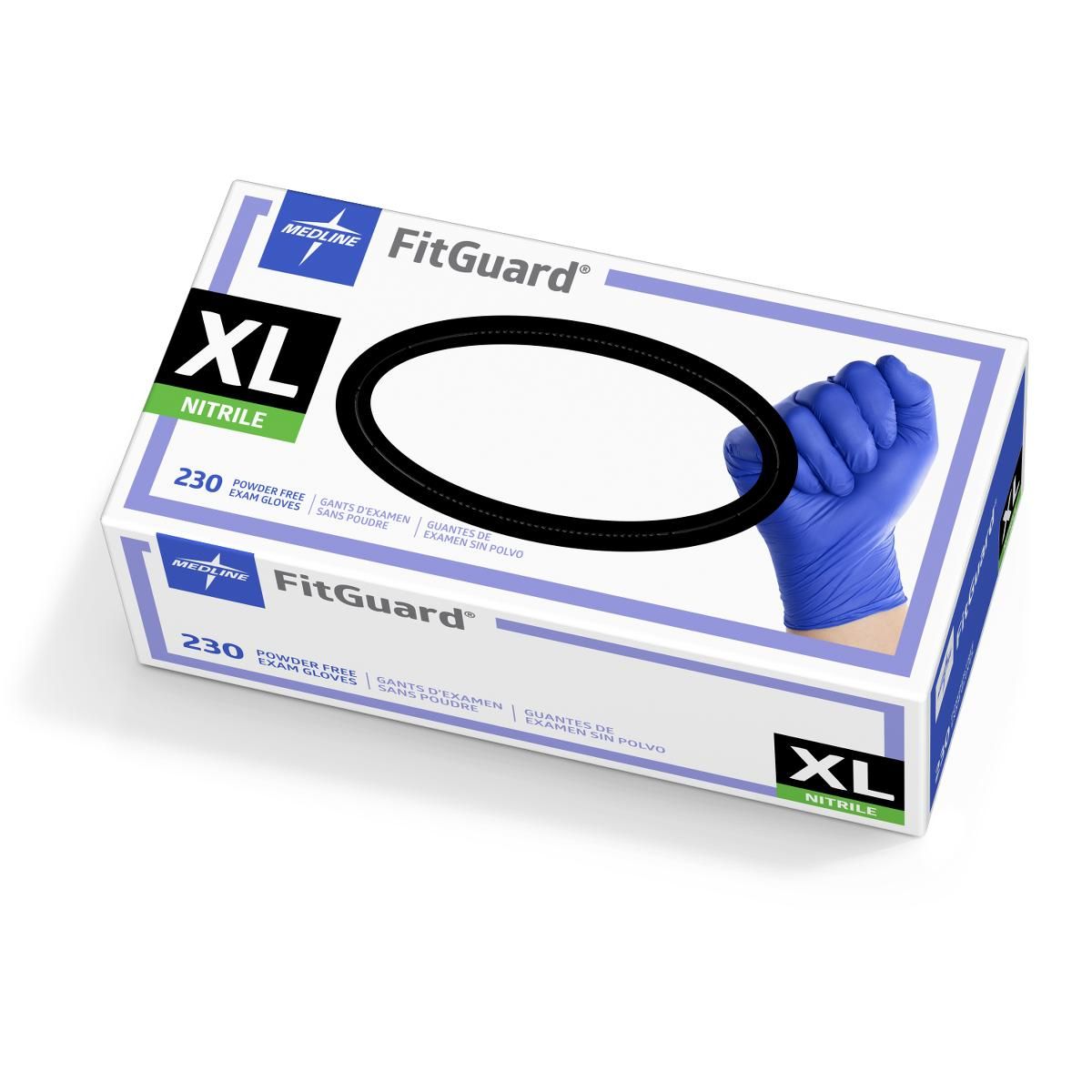 Medline FitGuard Nitrile Exam Gloves Size XL 2300Ct