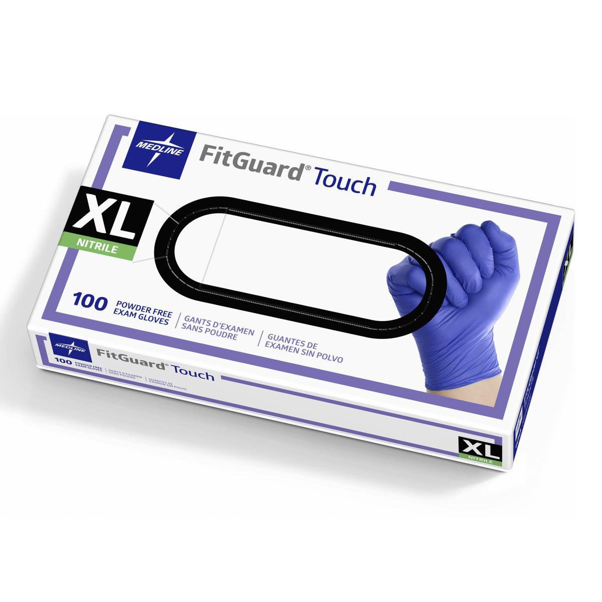 Medline FitGuard Touch Nitrile Exam Gloves XL 1000Ct
