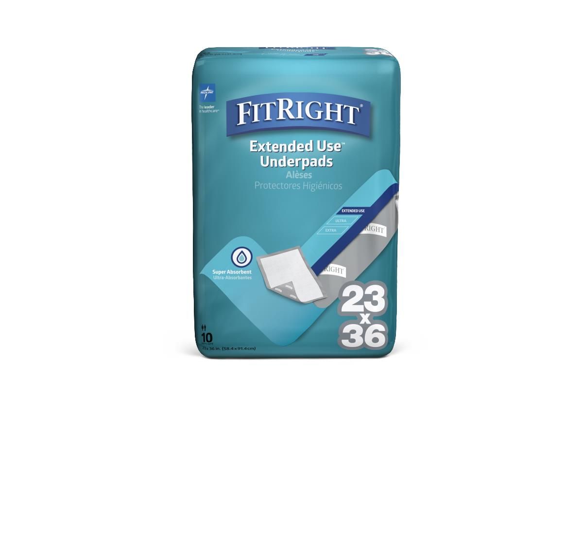 Fit Rite Insert Pads Medline FitRight Extended-Use Premium Underpad 23x36 70Ct