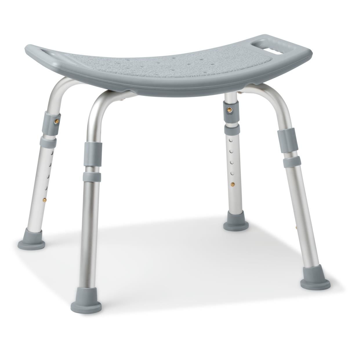 Medline Aluminum Bath Bench No Back KD 400lb Gray 1Ct