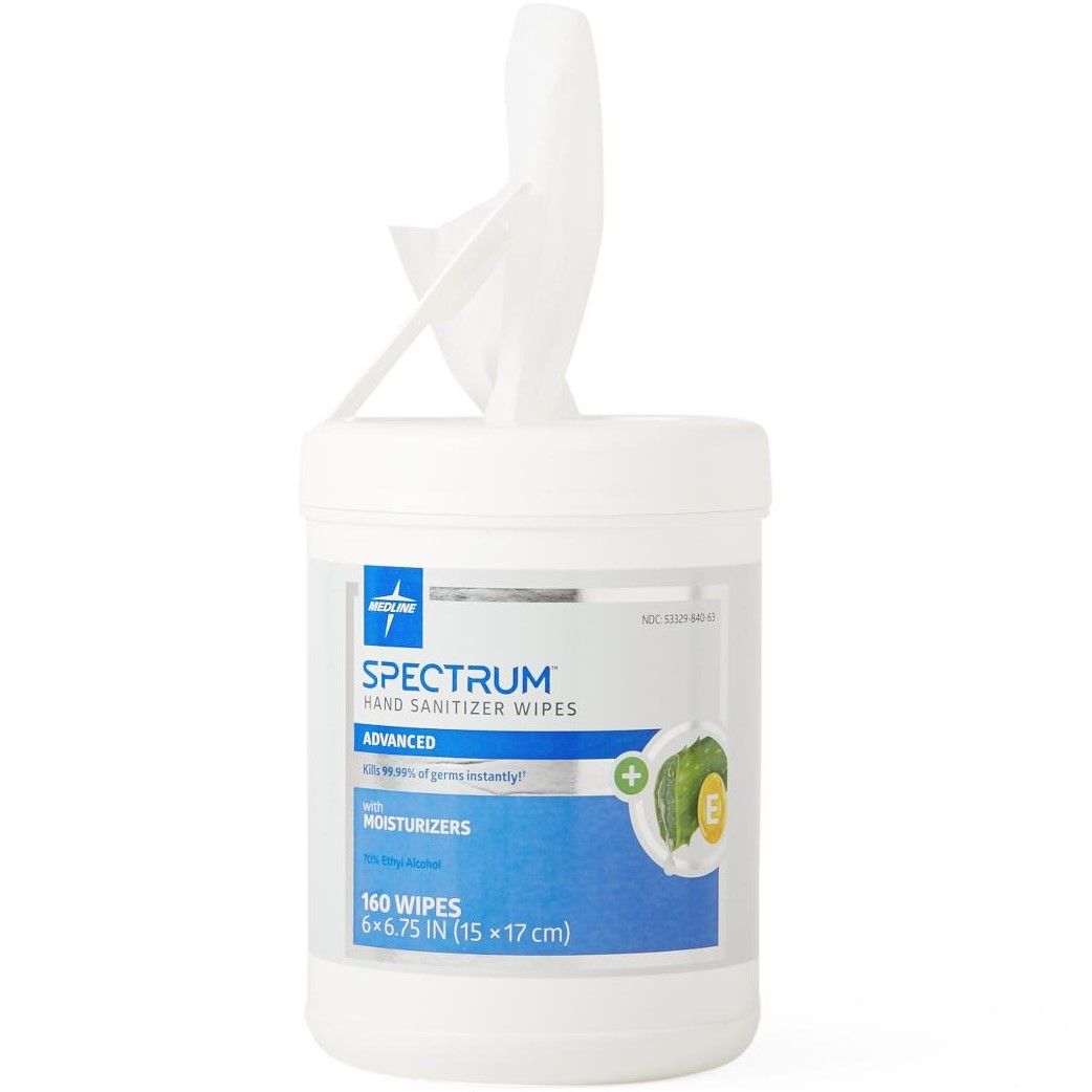Medline Spectrum Adv Hand Sanitizer Wipe 6x6.75 160Ct