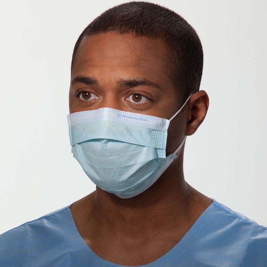 Halyard Basic Blue 3-Ply Face Mask with Ear Loops 500Ct