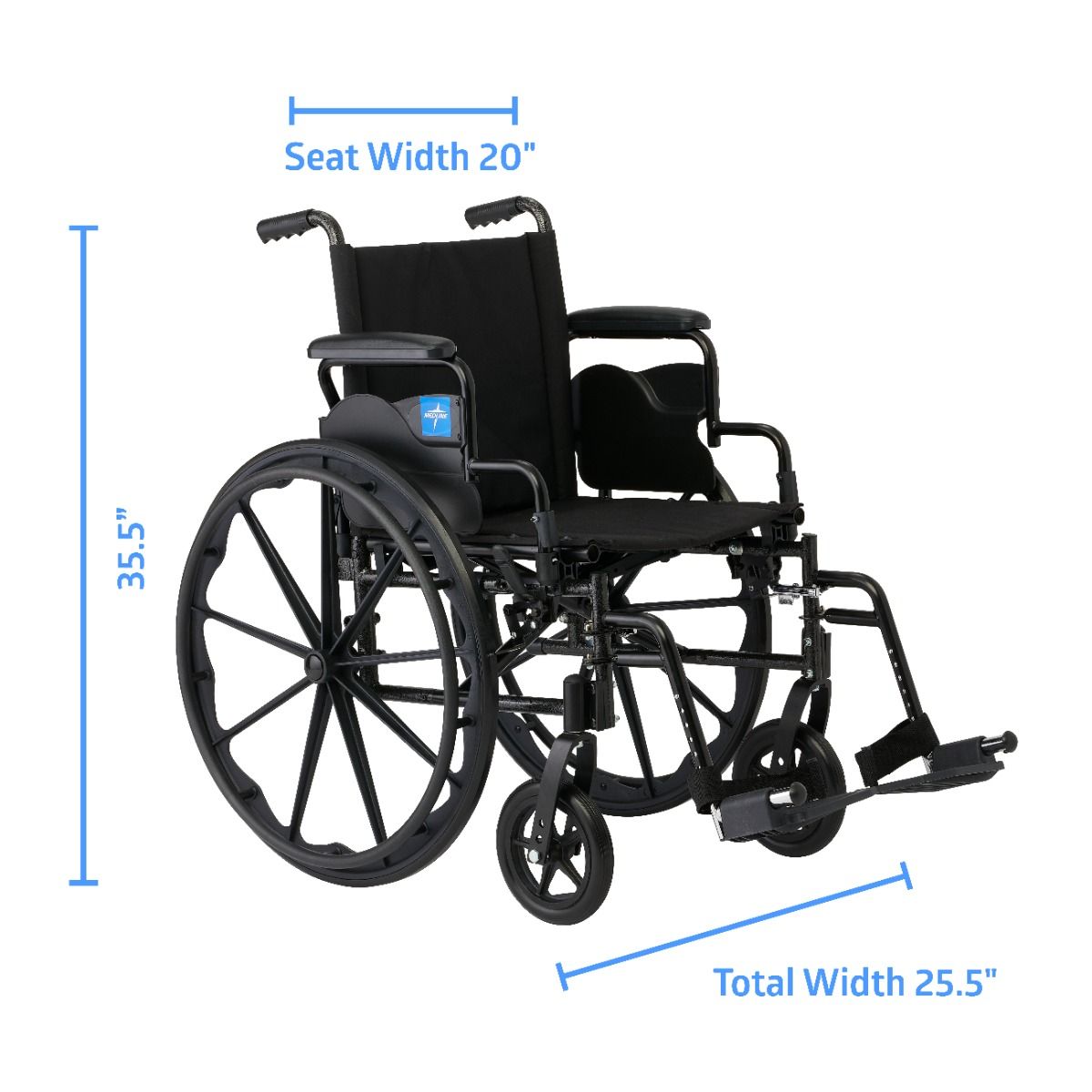 Medline Guardian K4 Wheelchair with Desk-Length Arms and Swing