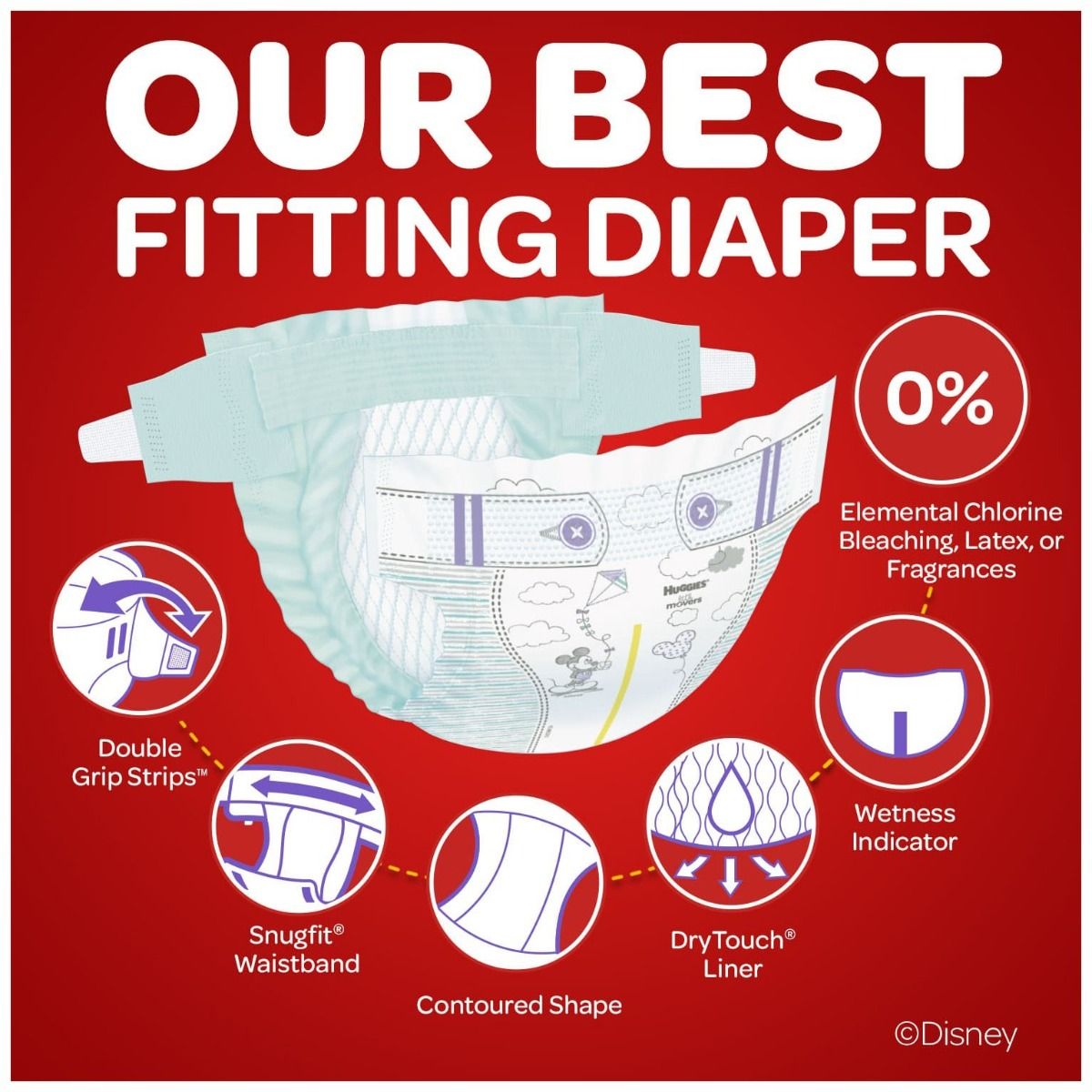 Huggies Little Movers Diapers Size 19/PK