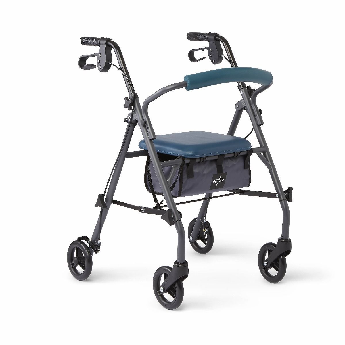 Medline Basic Steel Rollator Microban Teal 1Ct