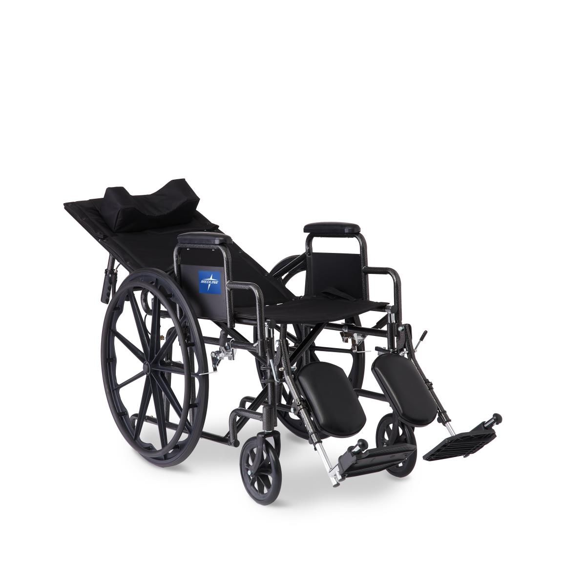 Medline Guardian Reclining Wheelchair DL Arm 18in Seat 1Ct