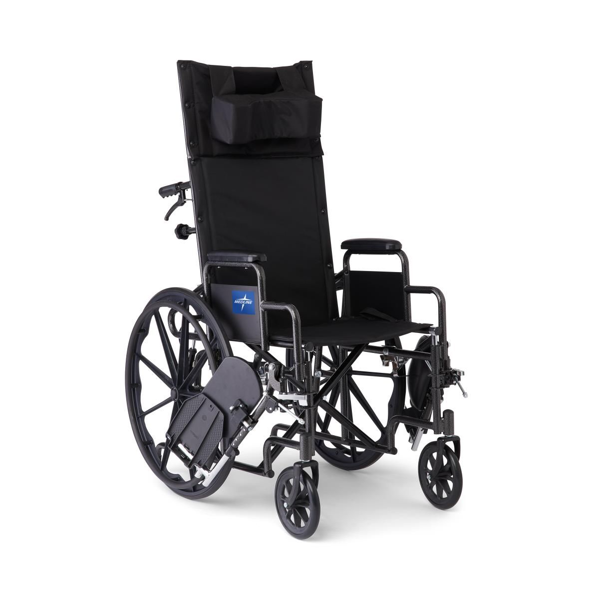 Medline Guardian Reclining Wheelchair DL Arm 18in Seat 1Ct