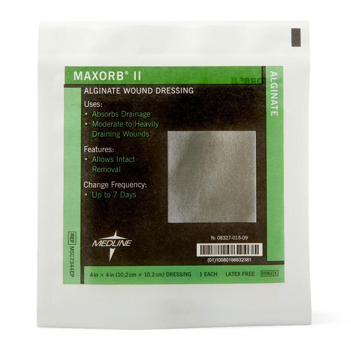 Medline Maxorb II Alginate Wound Dressing 4x4 1Ct