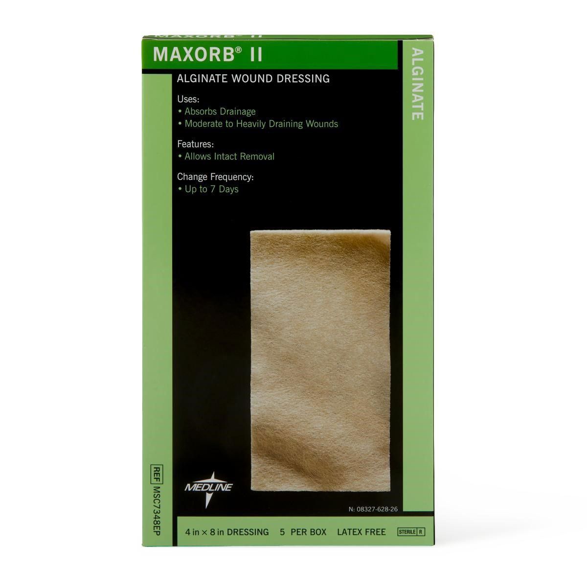 Medline Maxorb II Alginate Wound Dressing 4x8 5Ct