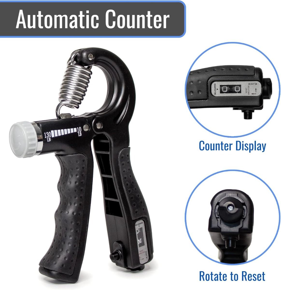 Hand Compact HealthSmart Compact Hand Exercise Grip Strengtheners Adjustable 1Ct