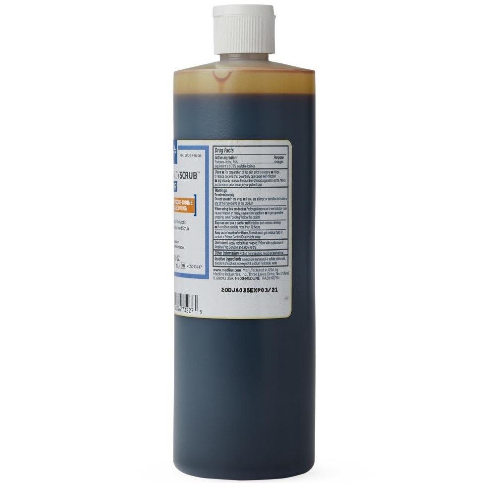 Povidone Iodine (PVP) Scrub Solution, 16 oz. Bottle, One