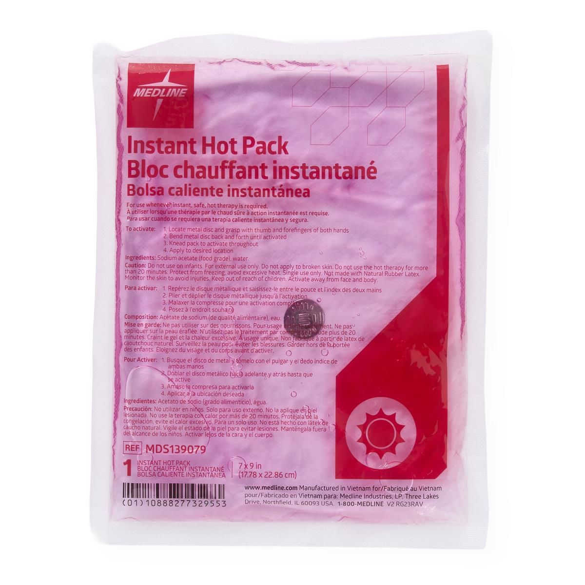 Medline Disc-Activated Instant Hot Pack 7x9 30Ct
