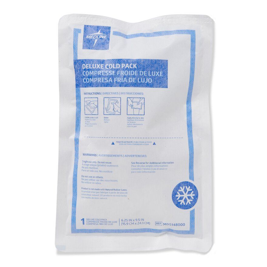 Medline Deluxe Instant Cold Pack Single Use 6.25x9.5 24Ct