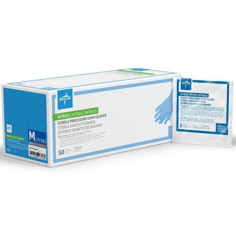 une様　ＭＤＳ Medline Ext Cuff Nitrile Glove Sterile Pairs M 200Ct