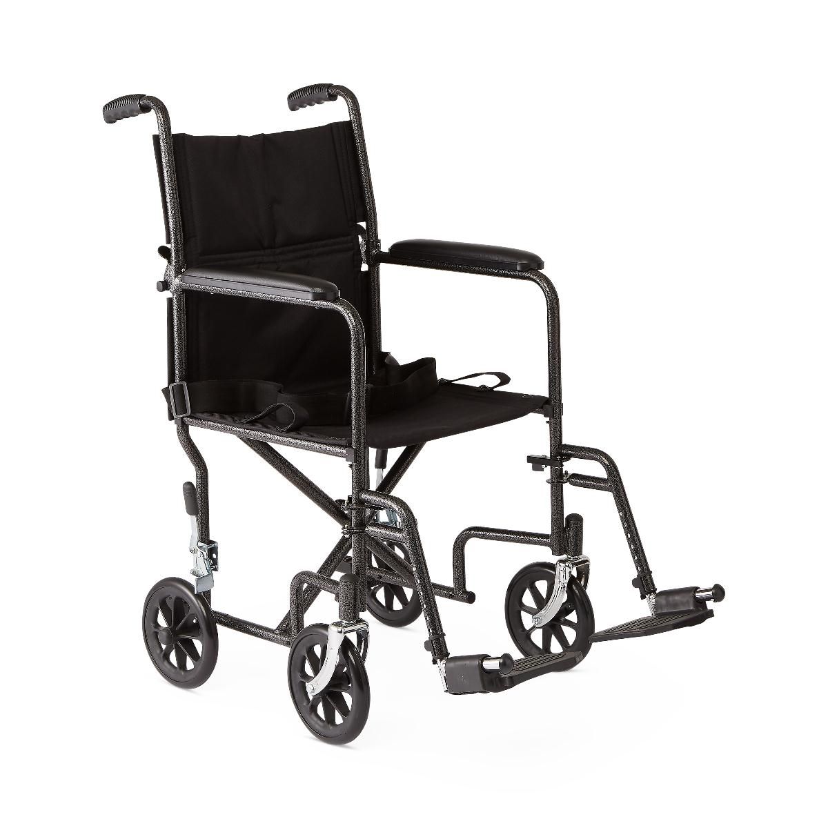 Medline Basic Transport Chair Hammertone 19in Seat 1Ct