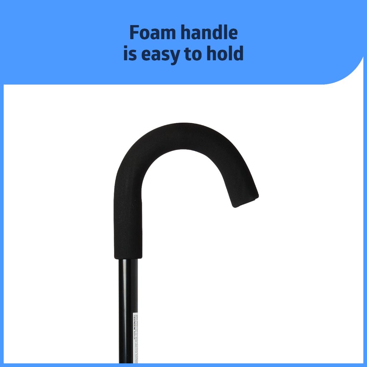 Medline Standard Aluminum Black Cane 1Ct