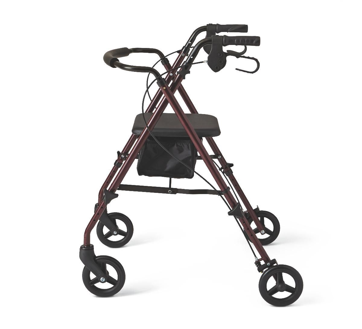 Medline Ultralight Rollator Red 1Ct