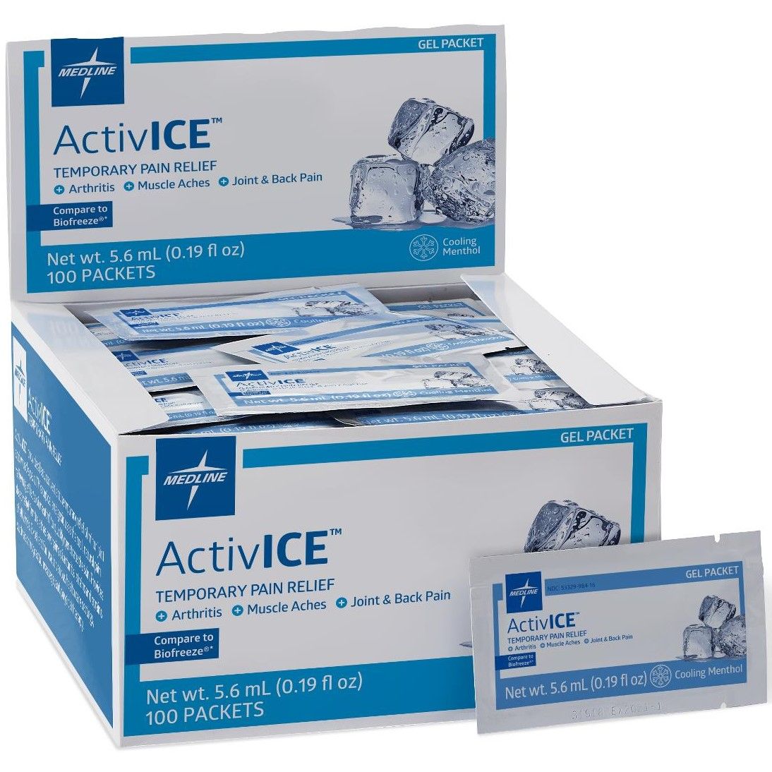 Medline ActivICE Topical Pain Reliever 5g Gel Pkt 100Ct