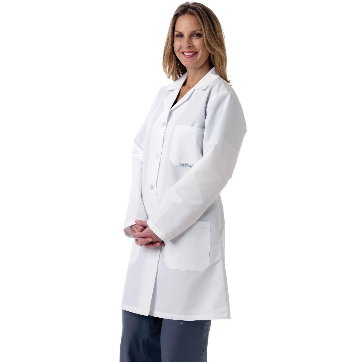 Medline Women's Full-Length Princess Seam Lab Coat S 1Ct