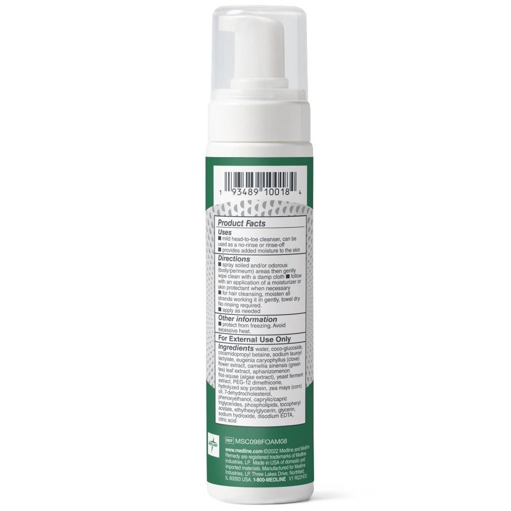 Medline Remedy Specialized No-Rinse Foam Cleanser 8oz 12Ct