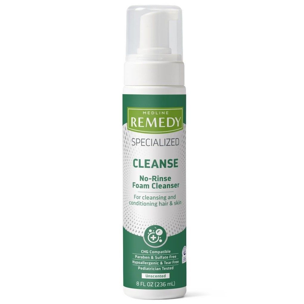 Medline Remedy Specialized No-Rinse Foam Cleanser 8oz 12Ct