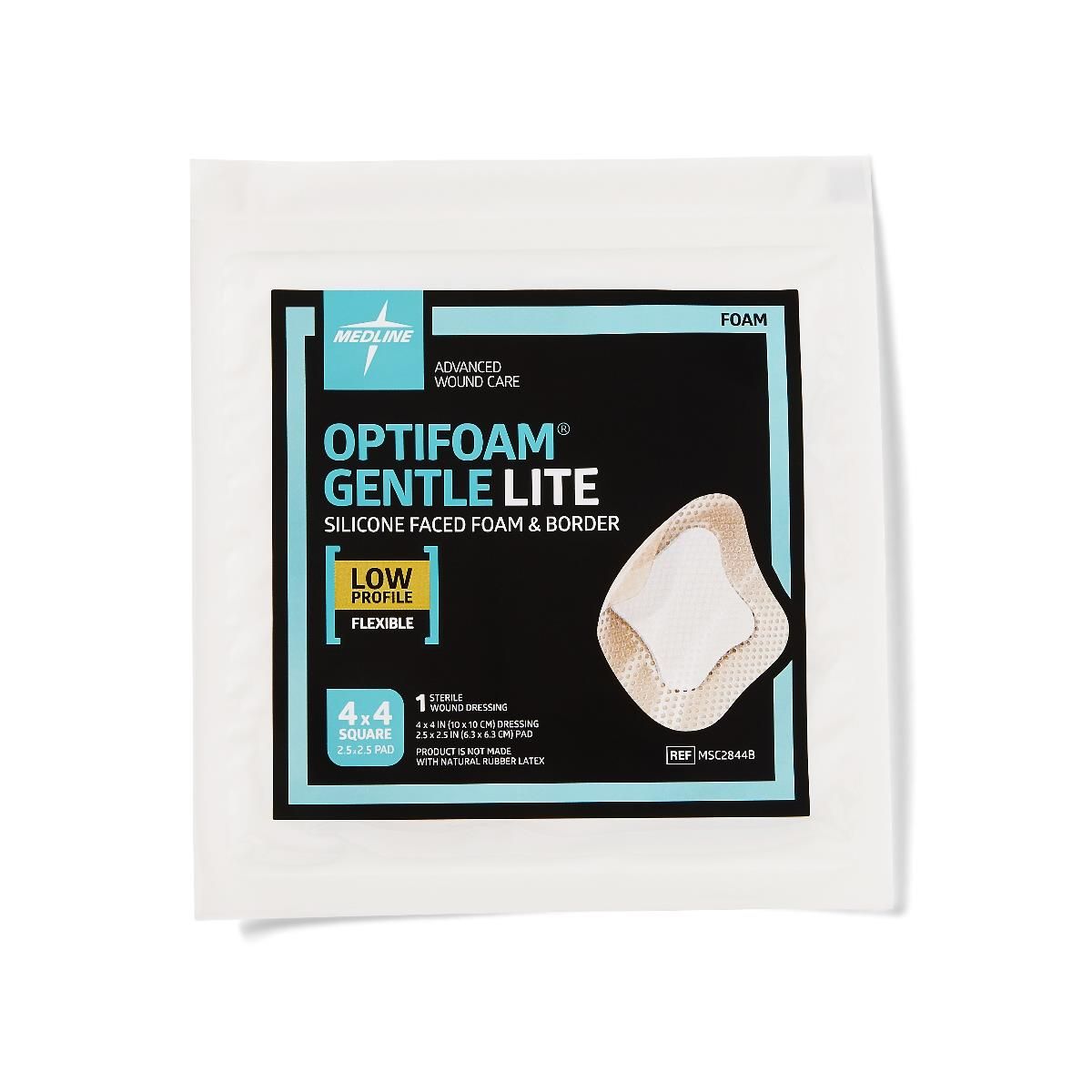 Optifoam Gentle Lite Silicone/Foam Wound Dressing 4x4 100Ct