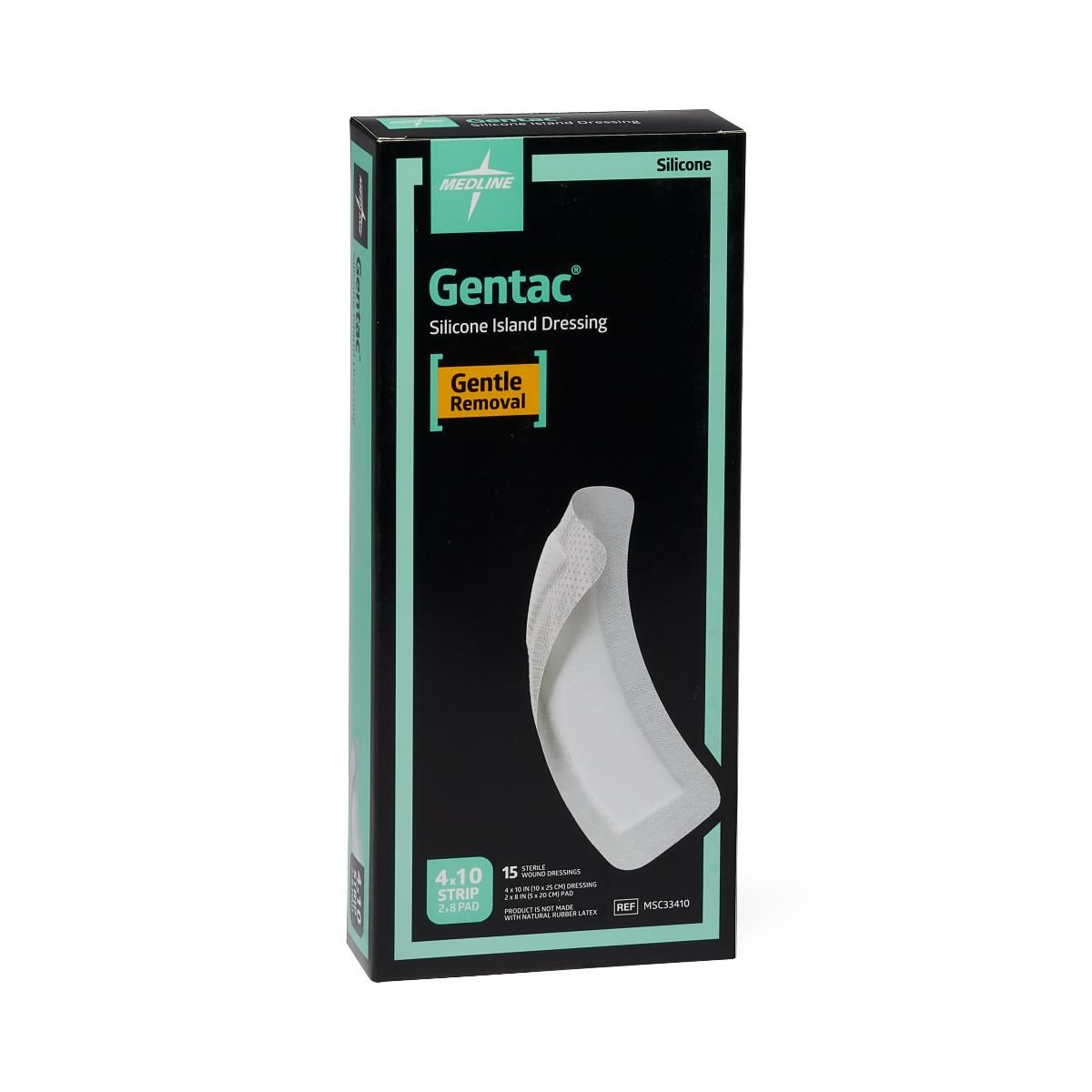 Medline Gentac Silicone Island Dressing 4x10 150Ct
