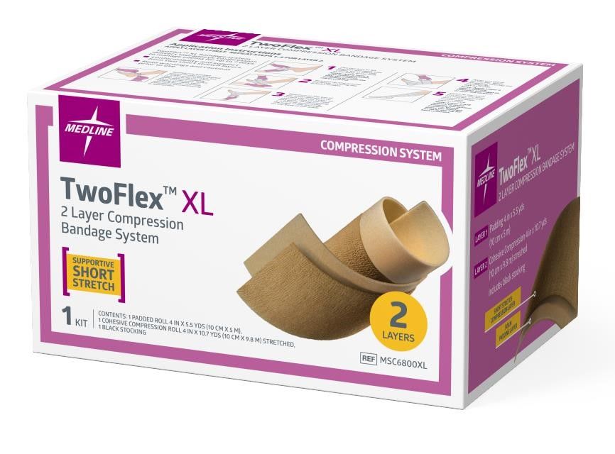 TwoFlex 2-Layer Compression Bandage XL 30-40mmHg 8Ct