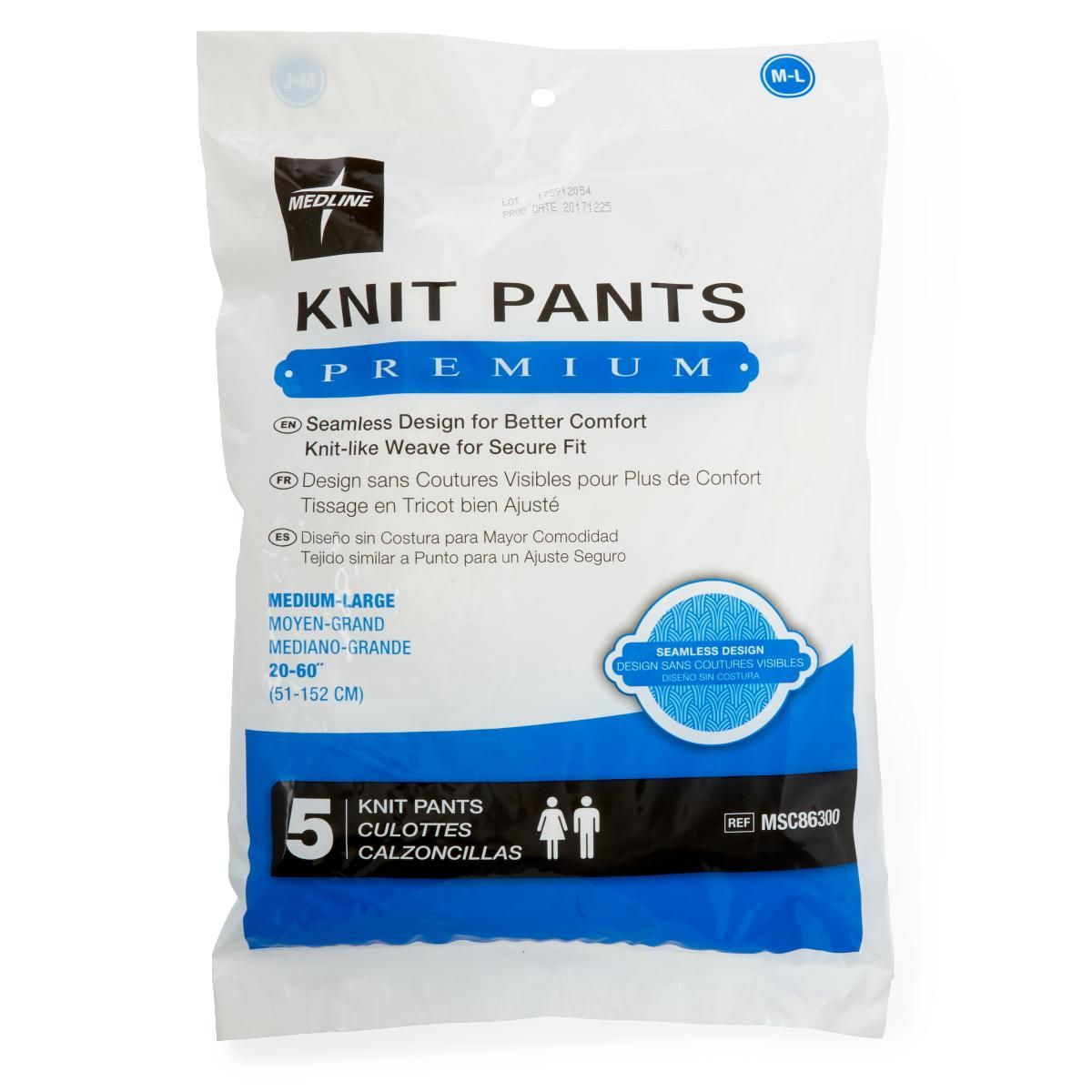 【新品未使用】Muriel Stripe Knit pants Ｍサイズ Medline Premium Mesh Incontinence Underpants M/L 100Ct