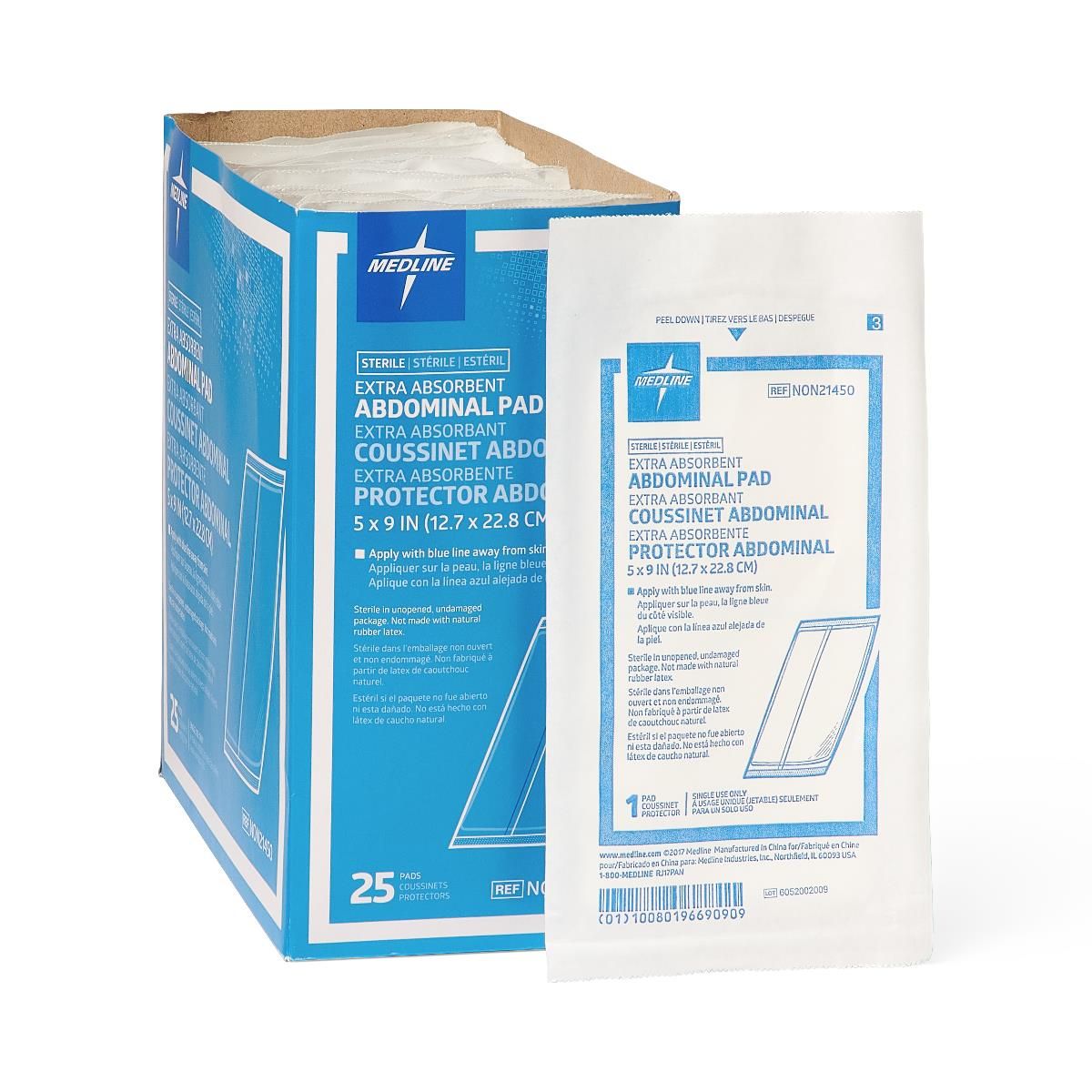 Medline Sterile Premium Abdominal Pad 5x9 400Ct