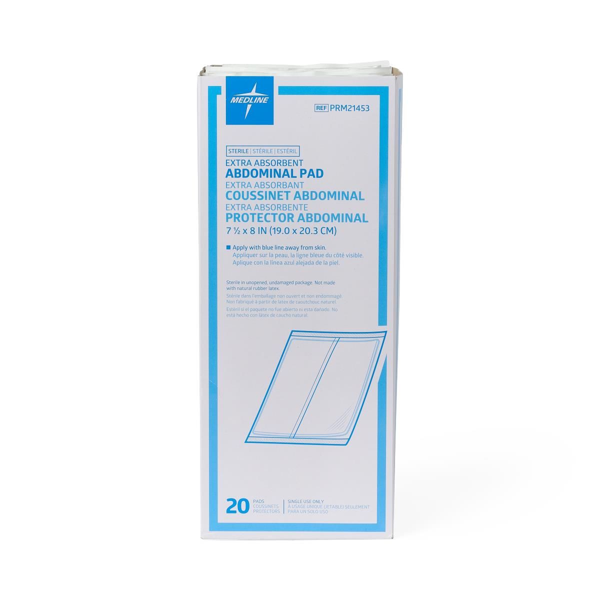 Medline Sterile Premium Abdominal Pad 8x7.5 20Ct