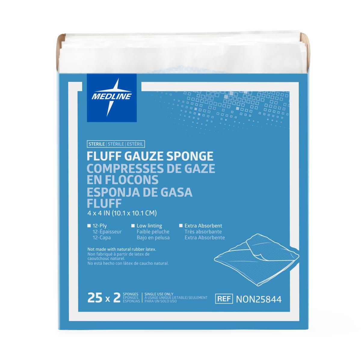 Medline St2s Bulkee II Fluff Gauze Sponge 4x4 1200Ct