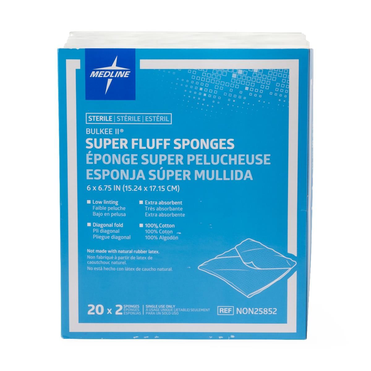 Medline St2s Bulkee II Fluff Gauze Sponge 6x6.75 480Ct