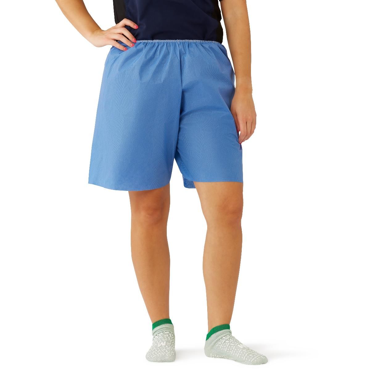 Medline Multilayer Disposable Exam Shorts Blue XL 10Ct