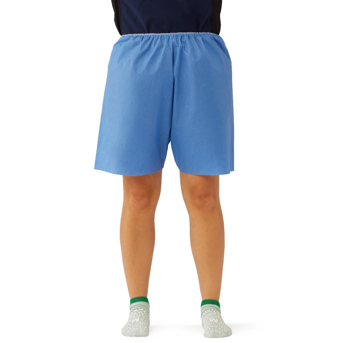 Medline Multilayer Disposable Exam Shorts Blue M 30Ct