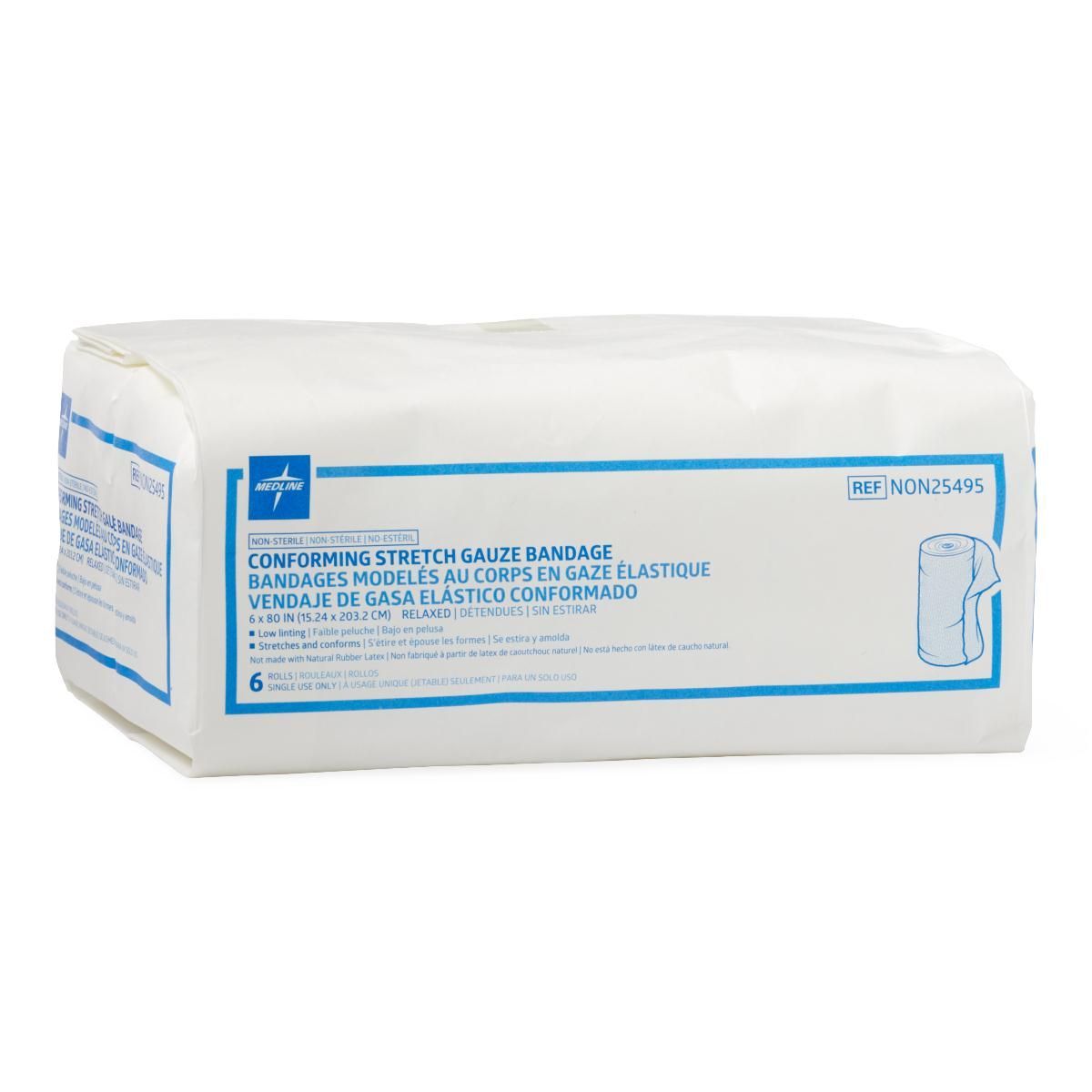 Medline Premium Conform Stretch Gauze Bandage 6x80 48Ct