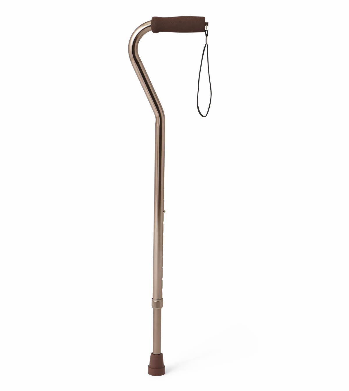 Medline Offset Handle Aluminum Cane 300lb Bronze 6Ct